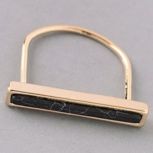Black Marble Bar Ring